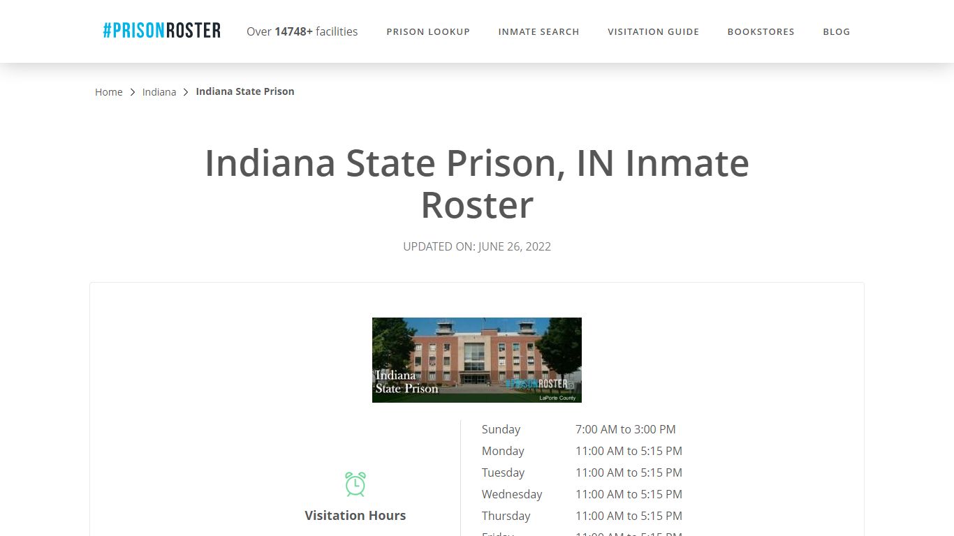 Indiana State Prison, IN Inmate Roster - Prisonroster